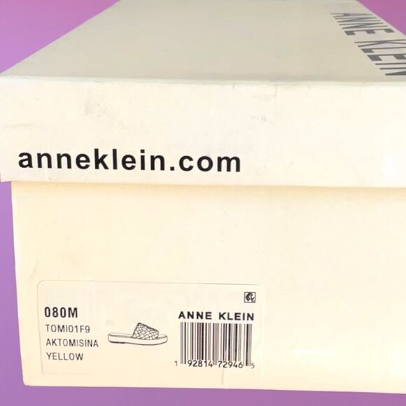ANNE KLEIN NEW IN BOX AKTOMISINA SANDAL SLIDE SHOE 8M YELLOW - Picture 8 of 9